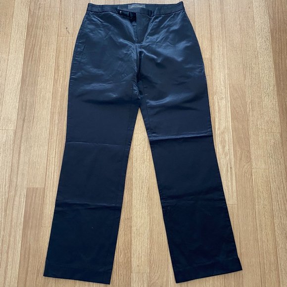 BANANA REPUBLIC Black Satin Trousers Size 4 - Picture 1 of 5